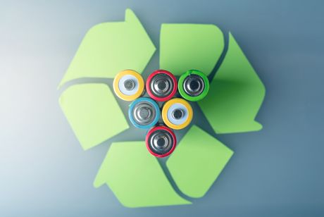 Recyklingkreislauf mit Batterien